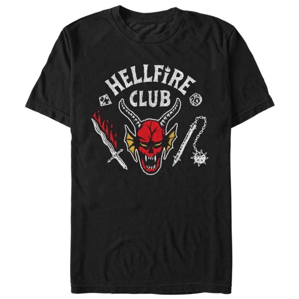 NWT Stranger Things Hellfire Club Graphic Tee Black Unisex XL